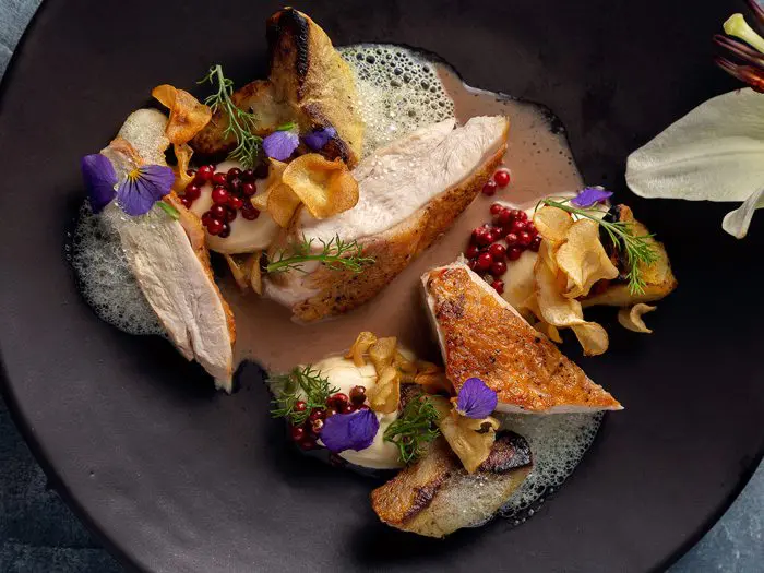 A plate that shows the level of fine dining at Hartford house