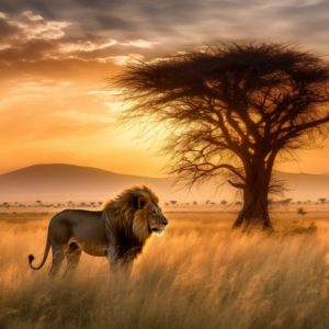 African Savana at golden hour